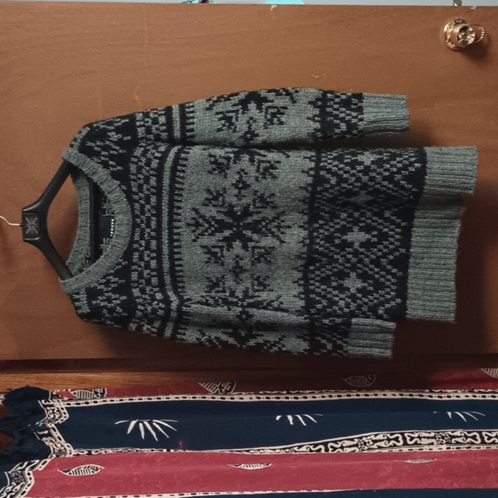 Grey & black sweater dress